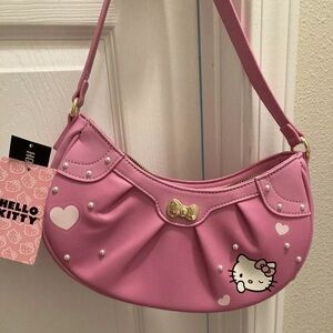 Hello Kitty Sanrio Shoulder Bag Pearls Hearts NWT